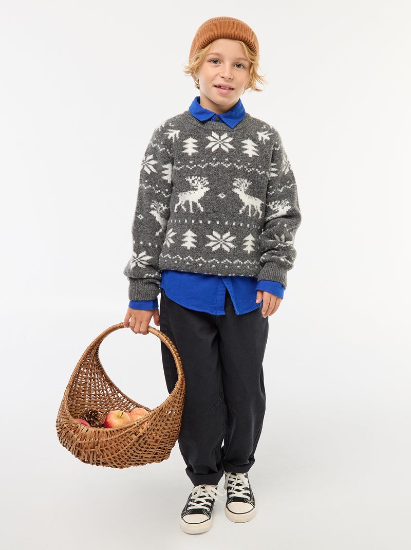 Trui met ronde hals Grijs - Kiabi