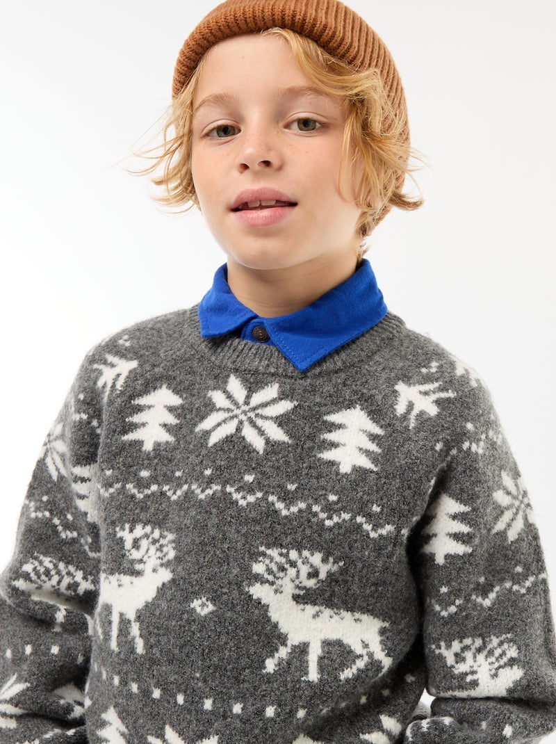 Trui met ronde hals Grijs - Kiabi