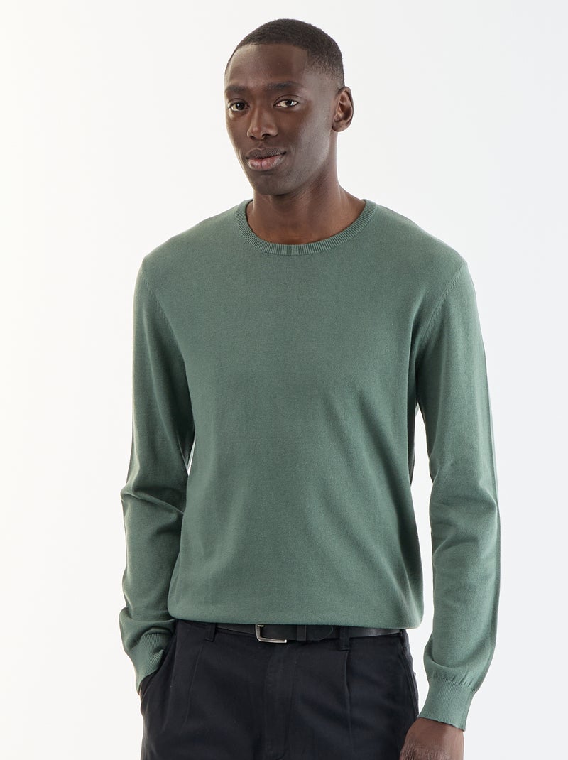 Trui met ronde hals Groen - Kiabi