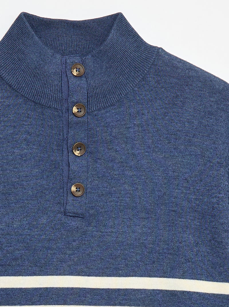 Trui met schipperskraag marinière - collectie gemakkelijk aan te trekken BLAUW - Kiabi