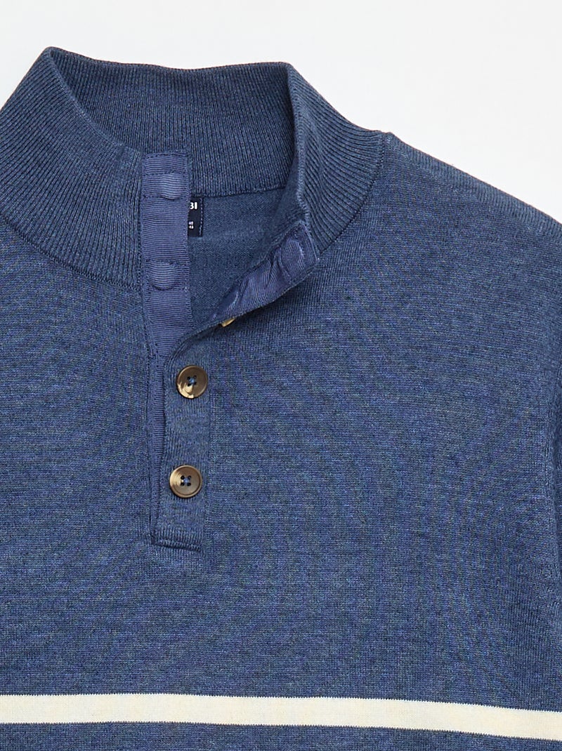 Trui met schipperskraag marinière - collectie gemakkelijk aan te trekken BLAUW - Kiabi