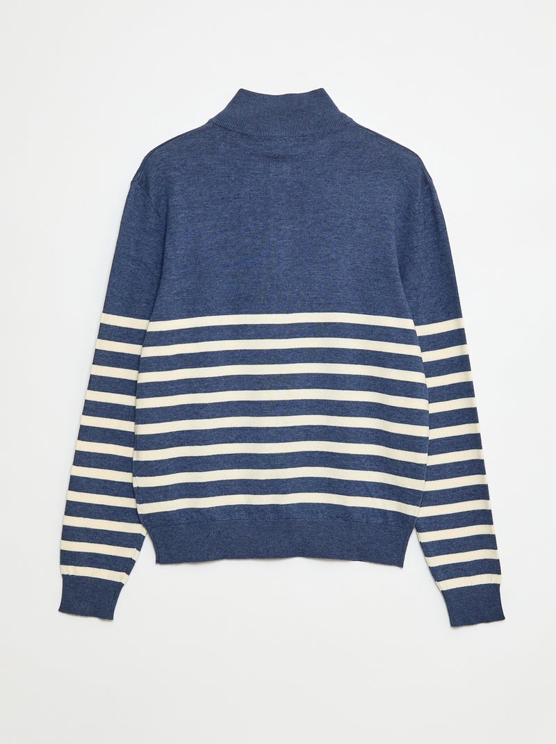 Trui met schipperskraag marinière - collectie gemakkelijk aan te trekken BLAUW - Kiabi