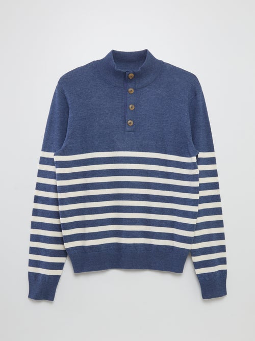 Trui met schipperskraag marinière - collectie gemakkelijk aan te trekken - Kiabi