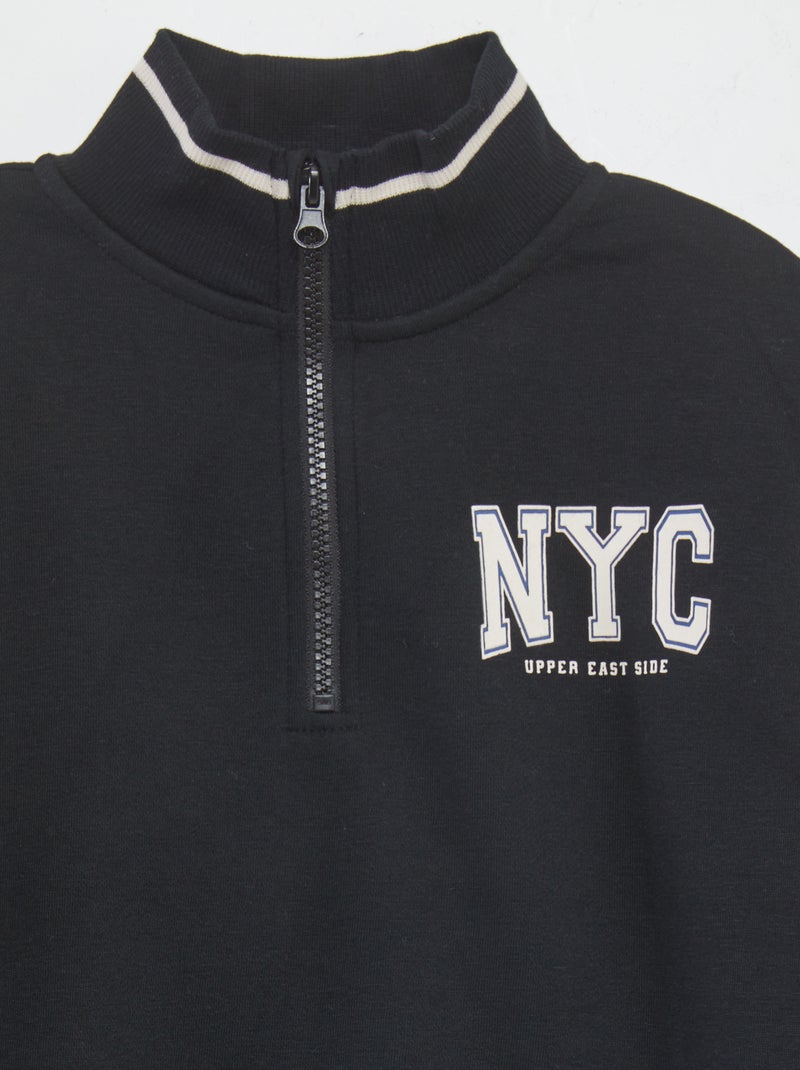 Trui met schipperskraag ZWART - Kiabi