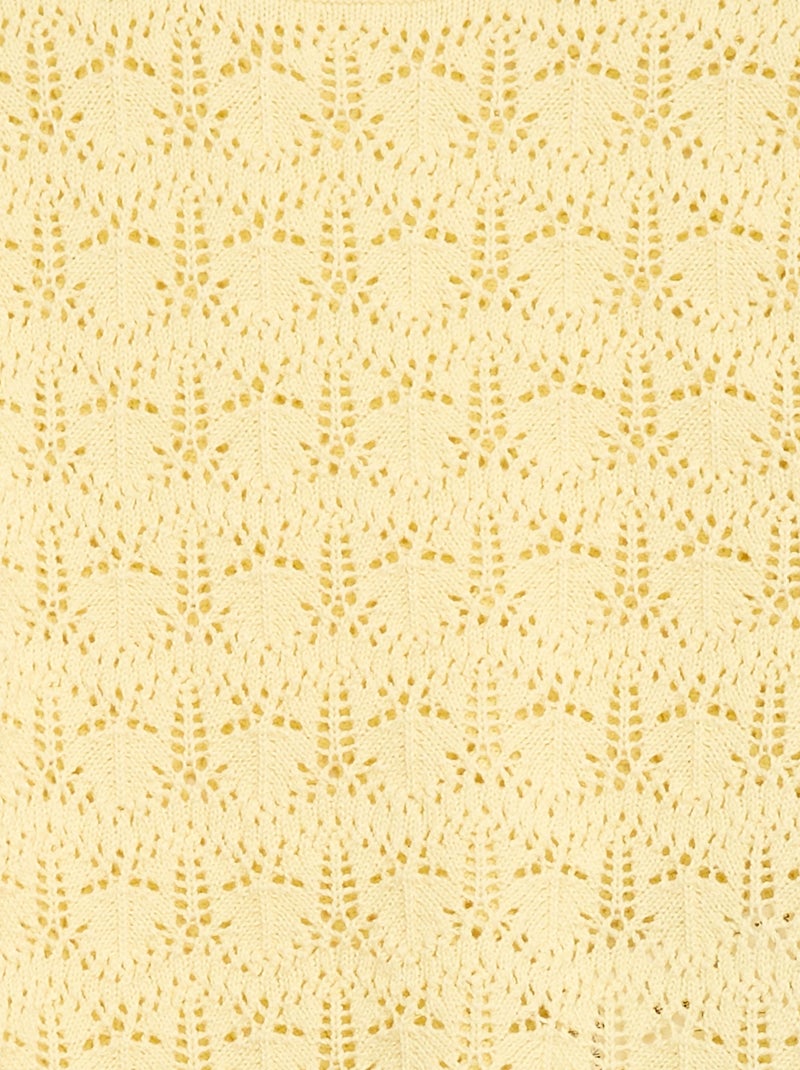 Trui van ajourgebreide stof Geel - Kiabi