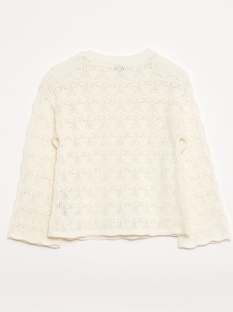 Trui van ajourgebreide stof Wit - Kiabi