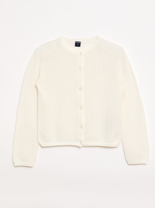 Trui van ajourtricot met ronde hals - Kiabi