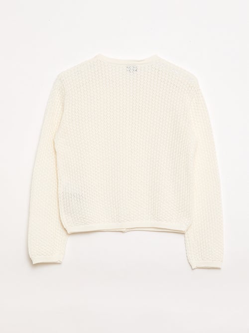 Trui van ajourtricot met ronde hals - Kiabi