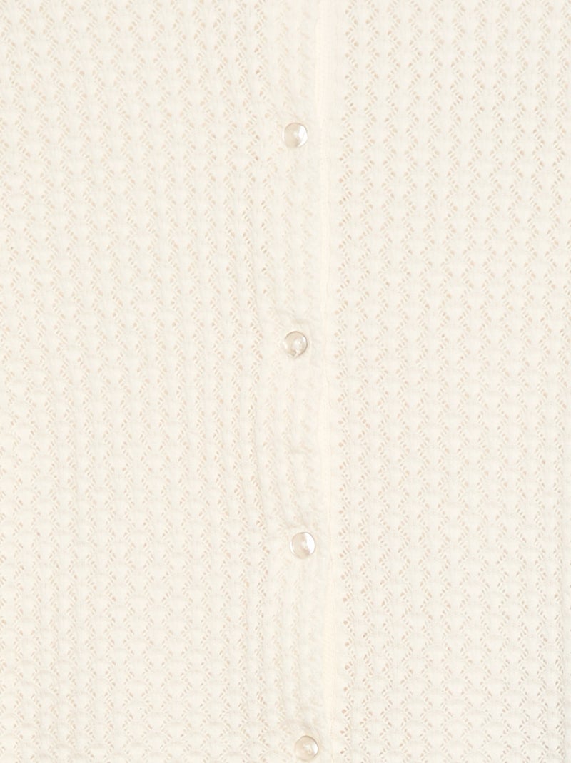 Trui van ajourtricot met ronde hals Wit - Kiabi