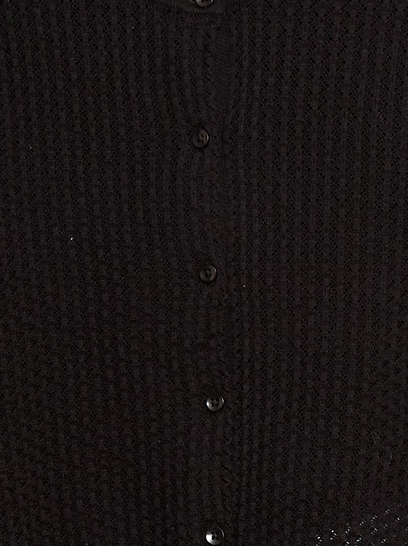 Trui van ajourtricot met ronde hals Zwart - Kiabi