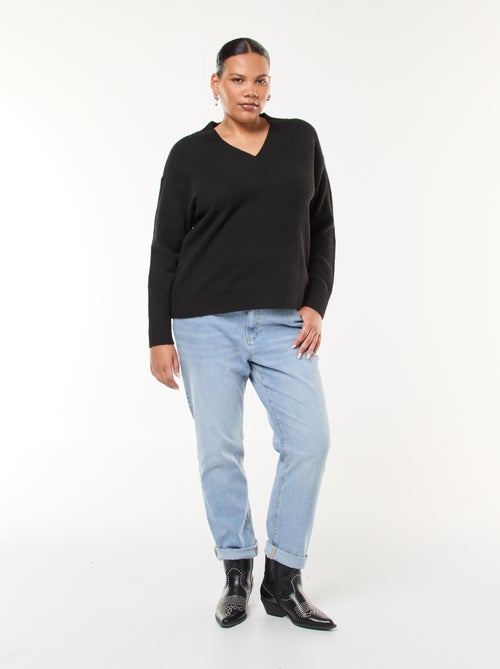 Trui van dik tricot met V-hals - Kiabi