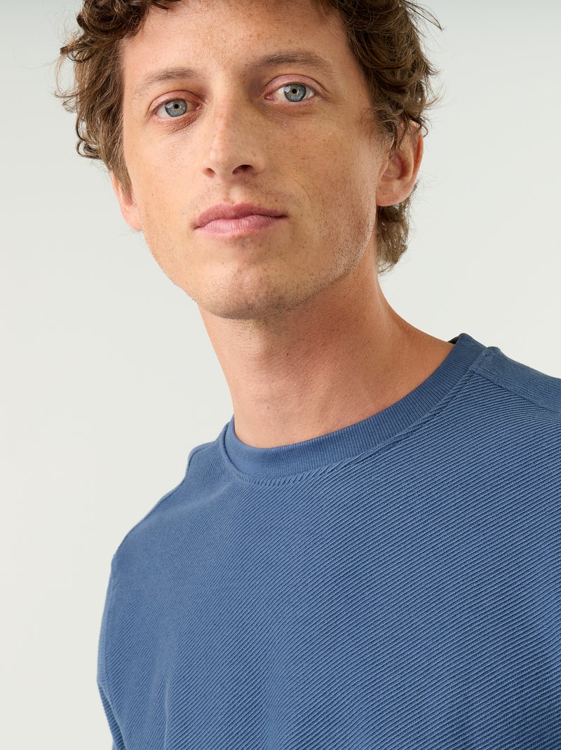 Trui van fijnribgebreid materiaal Blauw - Kiabi
