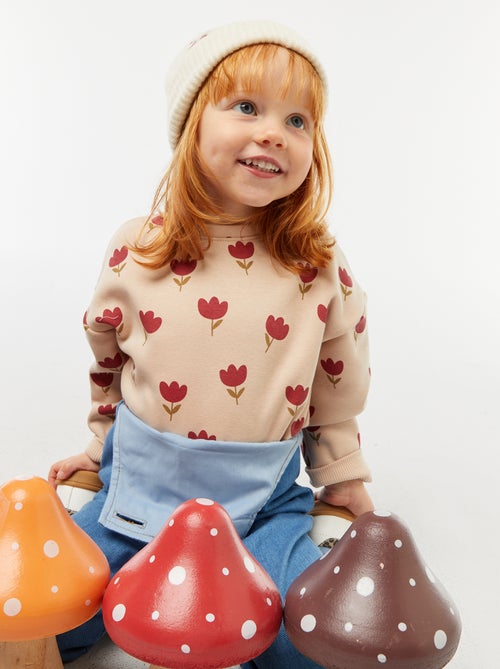 Trui van fleecestof met motiefje - Kiabi