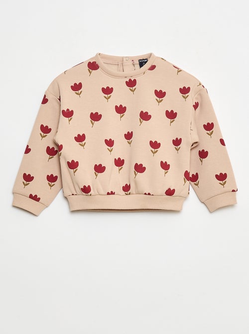 Trui van fleecestof met motiefje - Kiabi