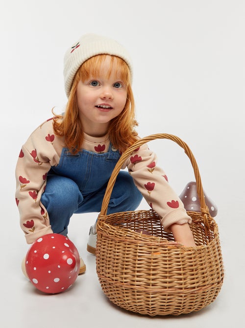 Trui van fleecestof met motiefje - Kiabi