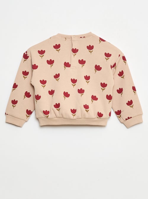 Trui van fleecestof met motiefje - Kiabi