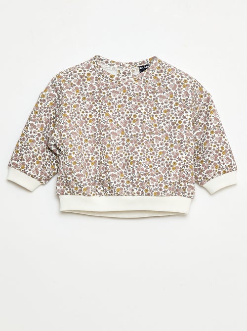 Trui van fleecestof met motiefje - Kiabi