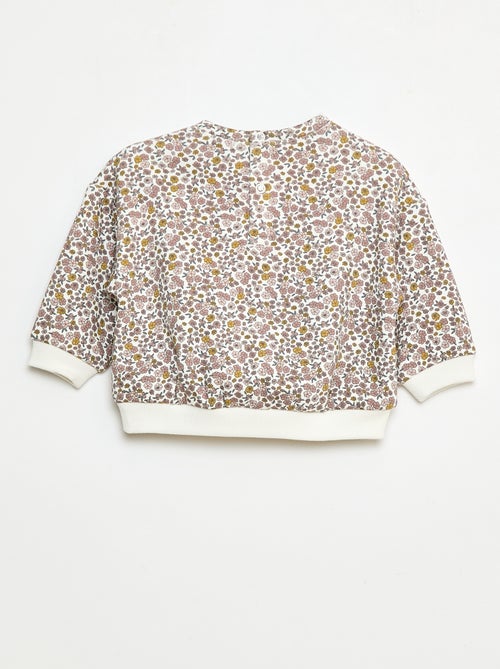 Trui van fleecestof met motiefje - Kiabi