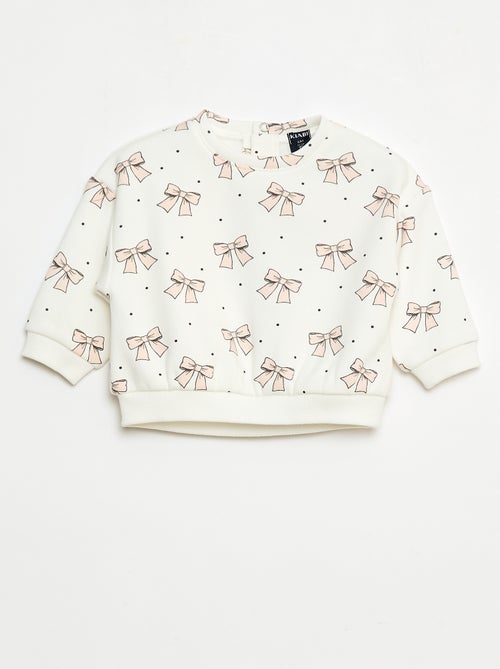 Trui van fleecestof met motiefje - Kiabi