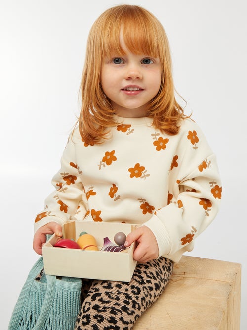 Trui van fleecestof met motiefje - Kiabi