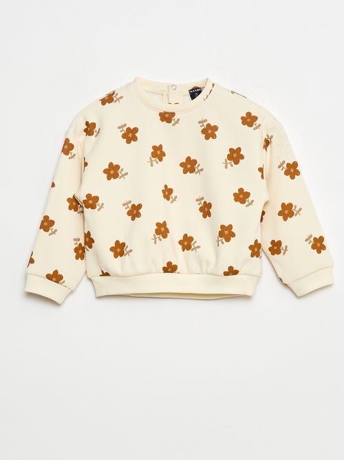 Trui van fleecestof met motiefje - Kiabi