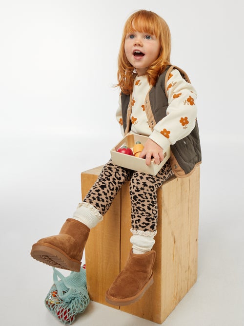 Trui van fleecestof met motiefje - Kiabi