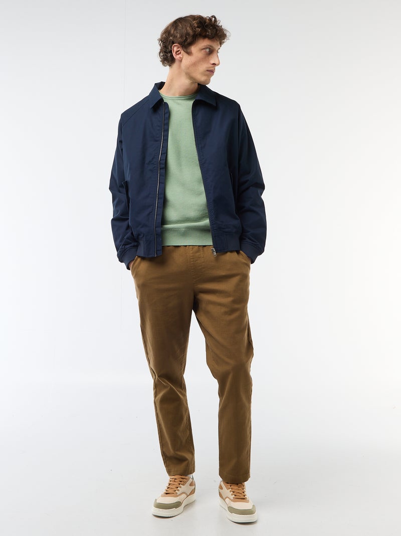 Trui van gewafelde stof Groen - Kiabi