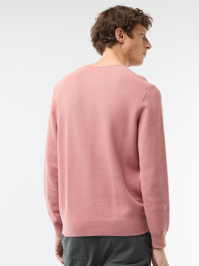 Trui van gewafelde stof Rose - Kiabi