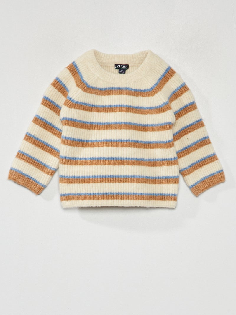 Trui van glanzend tricot WIT - Kiabi