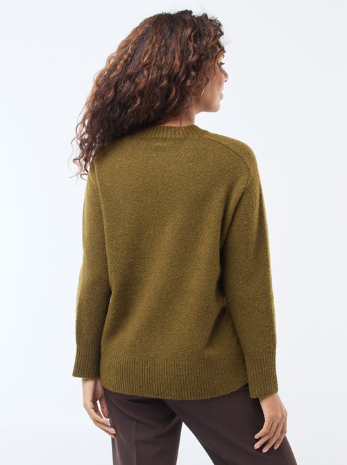 Trui van grof gebreid tricot met ronde hals - Kiabi
