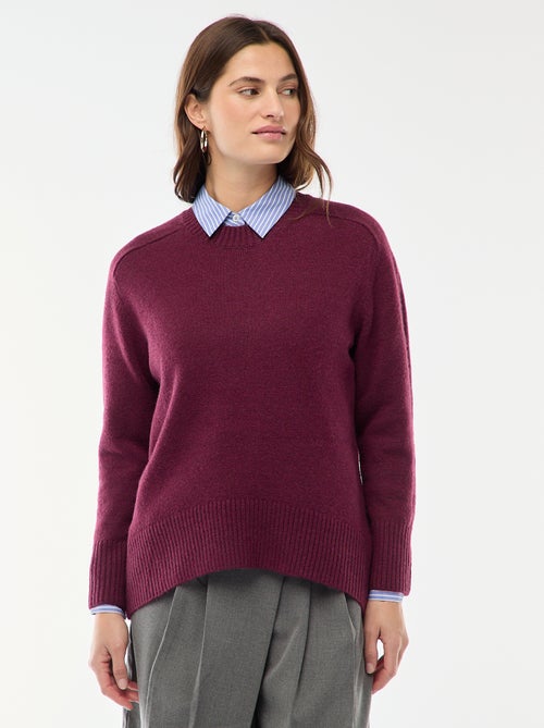 Trui van grof gebreid tricot met ronde hals - Kiabi Trui van grof gebreid tricot met ronde hals - Kiabi