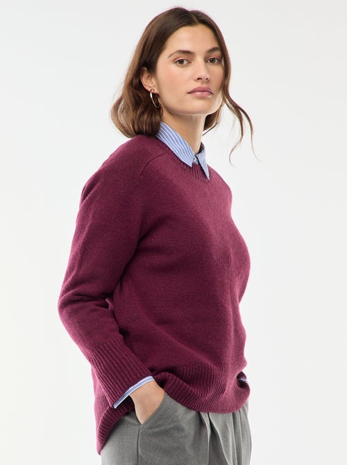 Trui van grof gebreid tricot met ronde hals - Kiabi Trui van grof gebreid tricot met ronde hals - Kiabi