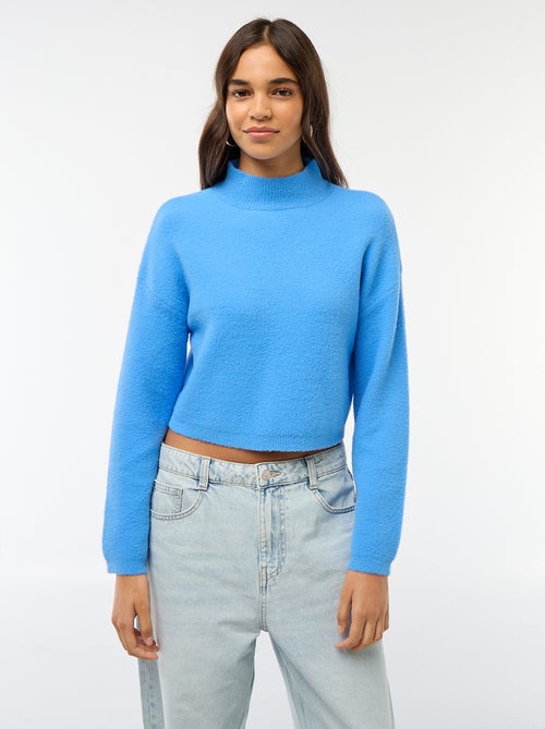 Trui van grofgebreid tricot met opstaande kraag - Kiabi