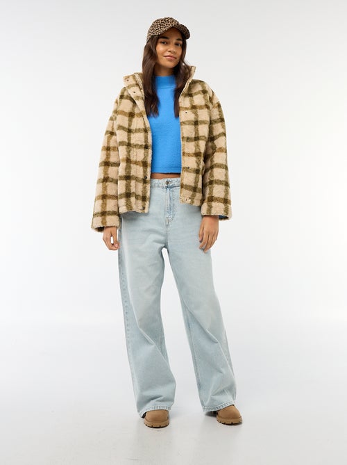 Trui van grofgebreid tricot met opstaande kraag - Kiabi