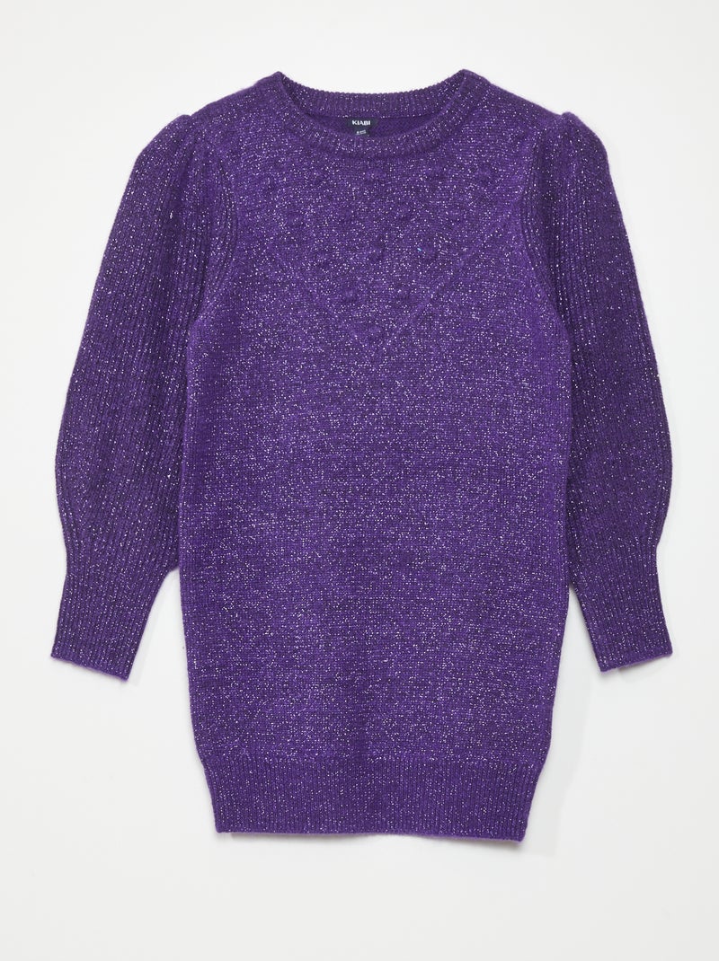 Trui van iriserend tricot PAARS - Kiabi