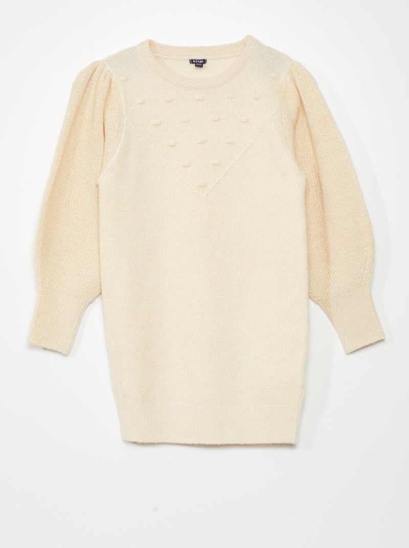 Trui van iriserend tricot WIT - Kiabi