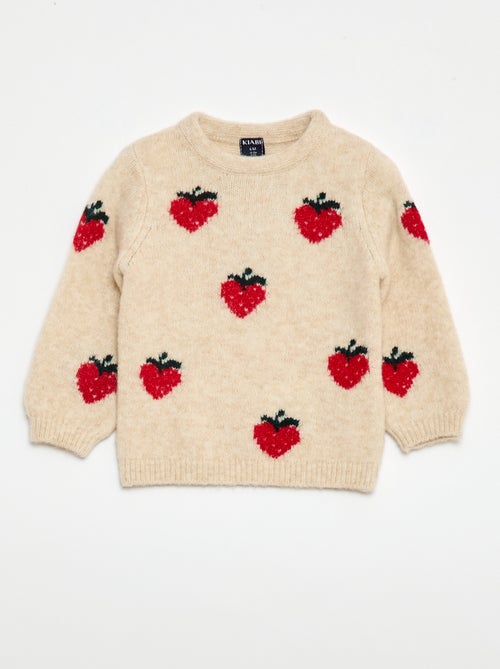 Trui van jerseytricot met fantasiepatroon - Kiabi