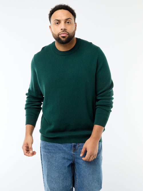 Trui van jerseytricot met ronde hals - Kiabi