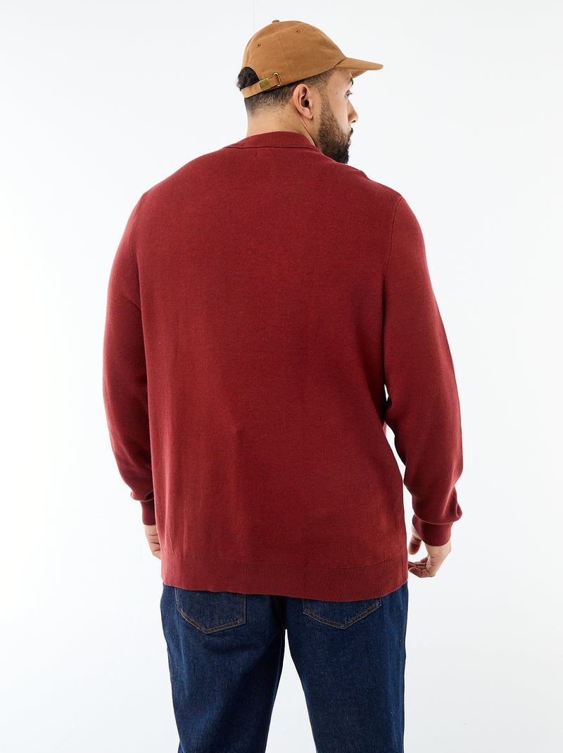 Trui van jerseytricot met ronde hals Rood - Kiabi