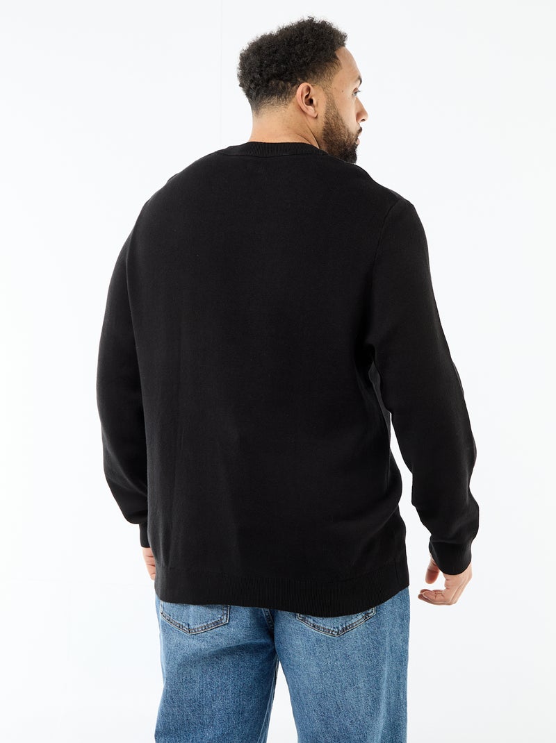 Trui van jerseytricot met ronde hals Zwart - Kiabi