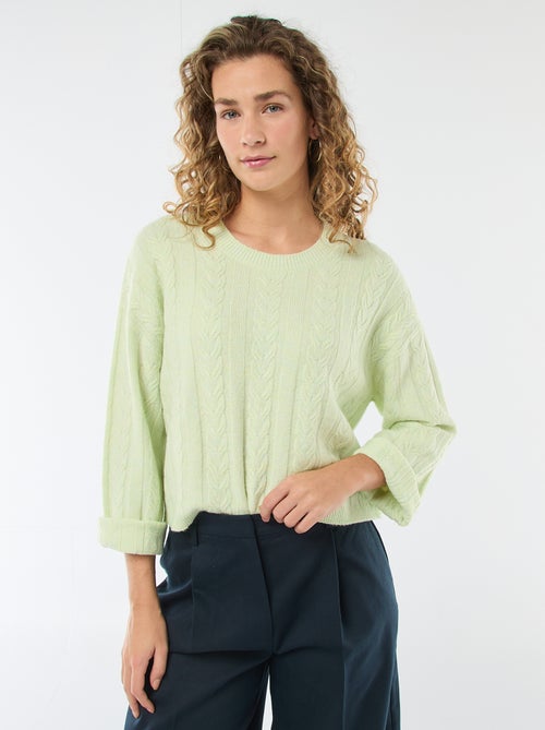 Trui van kabelgebreide stof - Kiabi