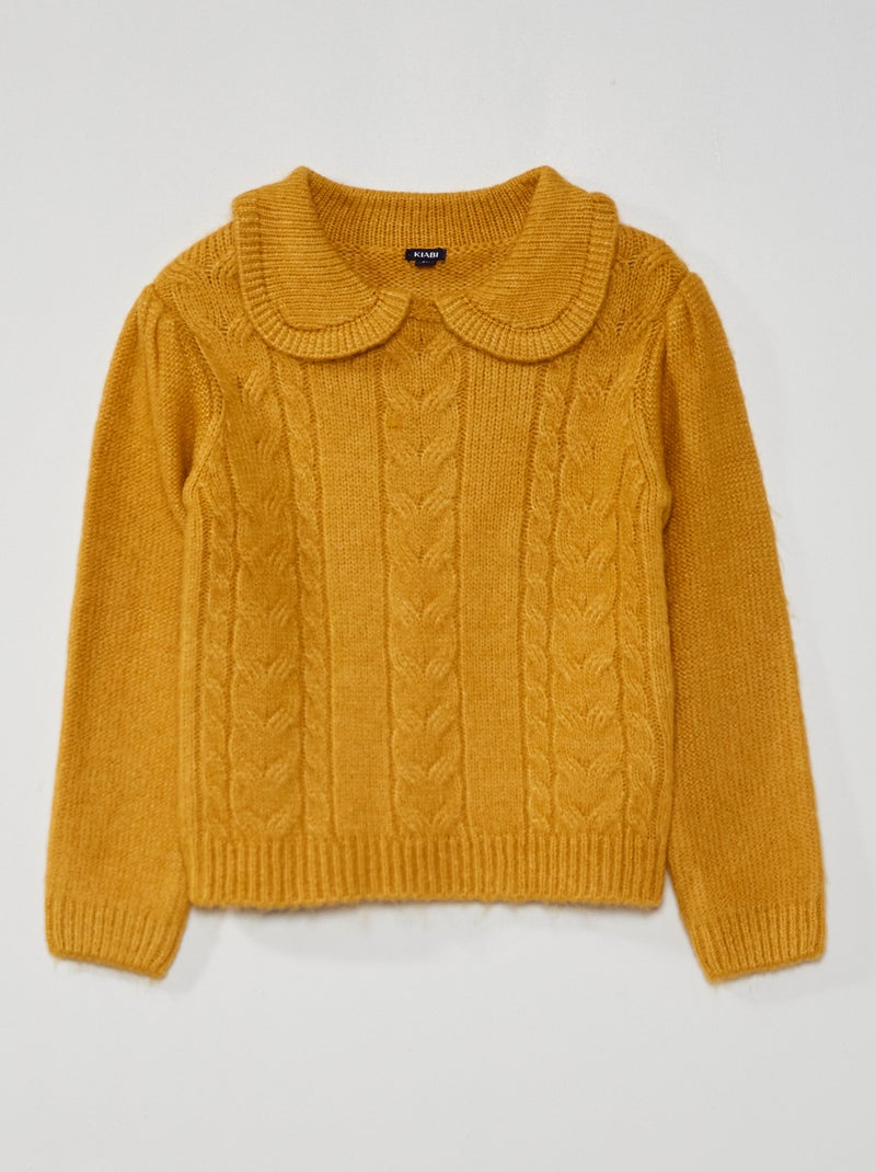 Trui van kabeltricot met kraagje BIEGE - Kiabi
