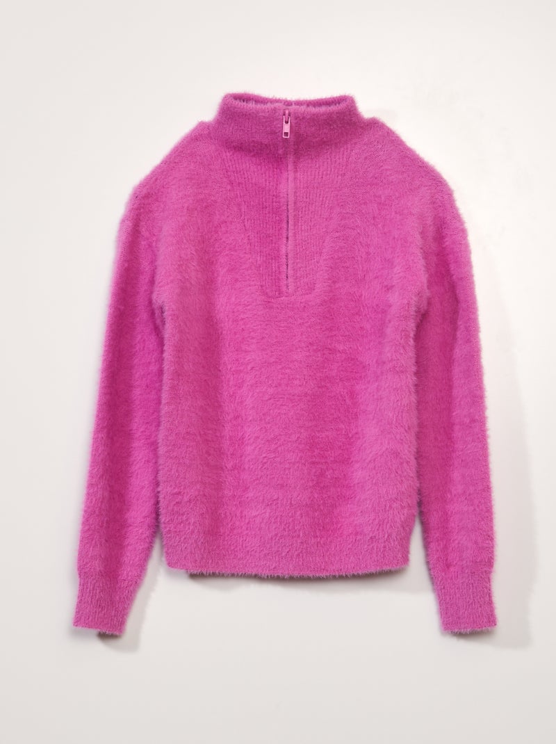 Trui van pluizig tricot met schipperskraag ROSE - Kiabi