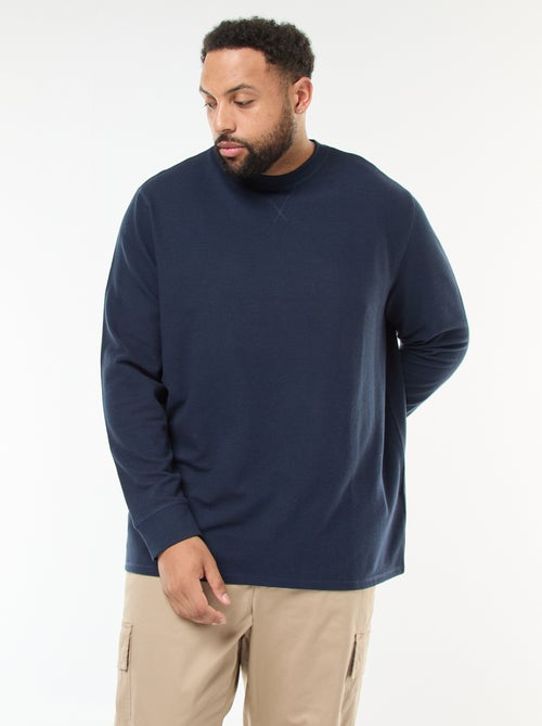 Trui van ribstof met ronde hals - Kiabi