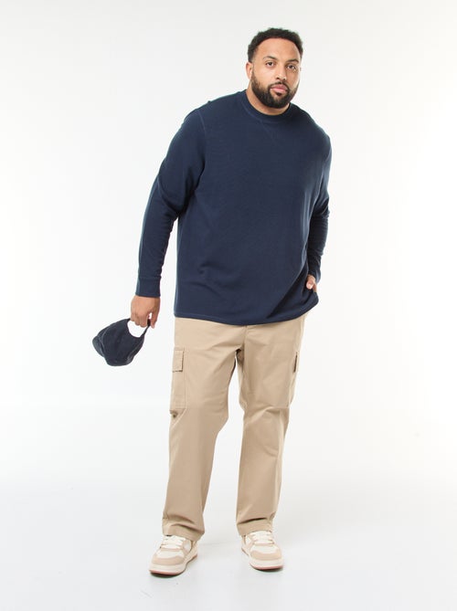 Trui van ribstof met ronde hals - Kiabi