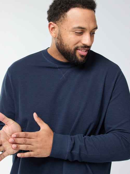 Trui van ribstof met ronde hals - Kiabi