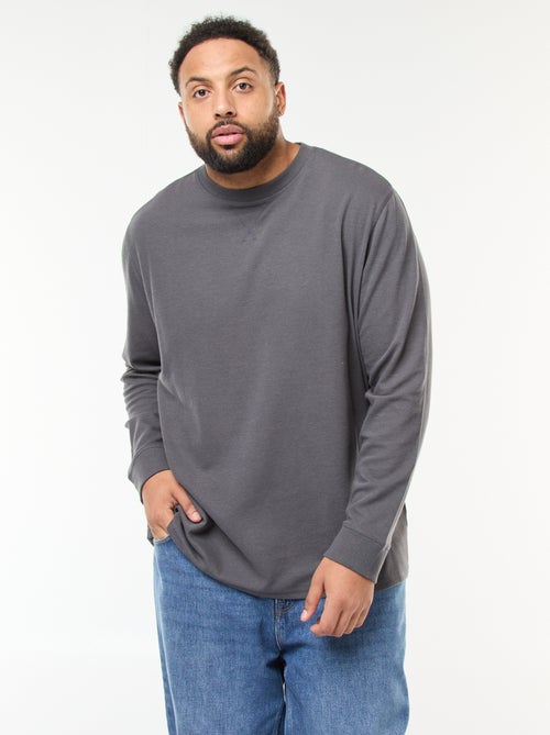 Trui van ribstof met ronde hals - Kiabi