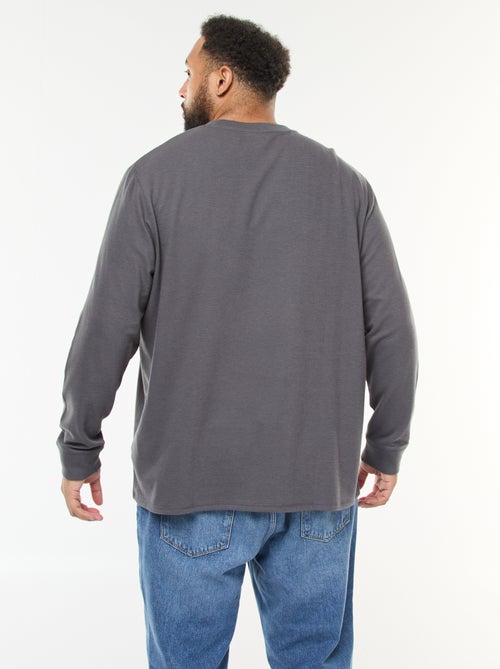 Trui van ribstof met ronde hals - Kiabi