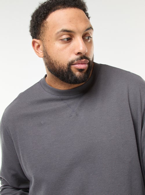 Trui van ribstof met ronde hals - Kiabi