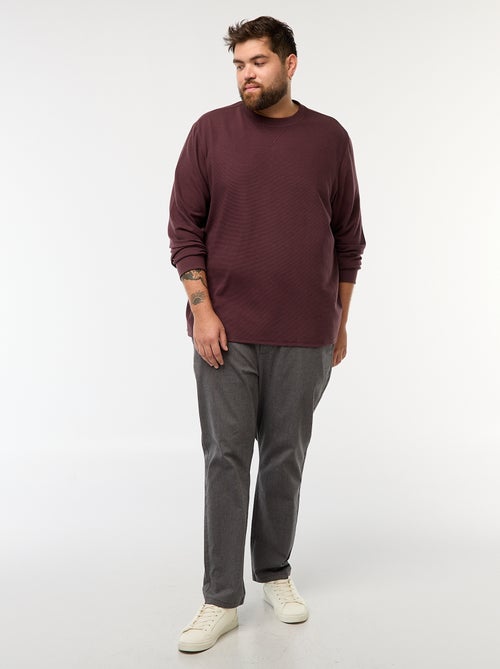 Trui van ribstof met ronde hals - Kiabi